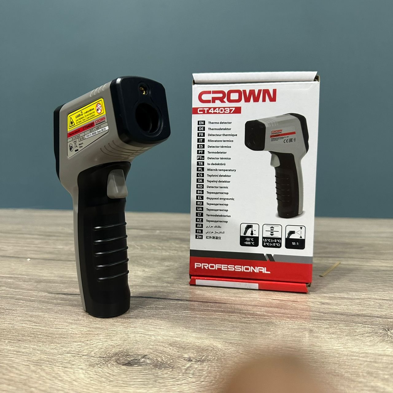 THERMOMETER LASER CLASS TWO DETECTEUR THERMIQUE CROWN CT44037 -50C A +600C SANS FIL